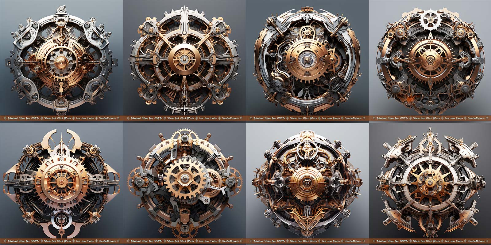 Steam Punk Clock Works AI Art CNFT Collection