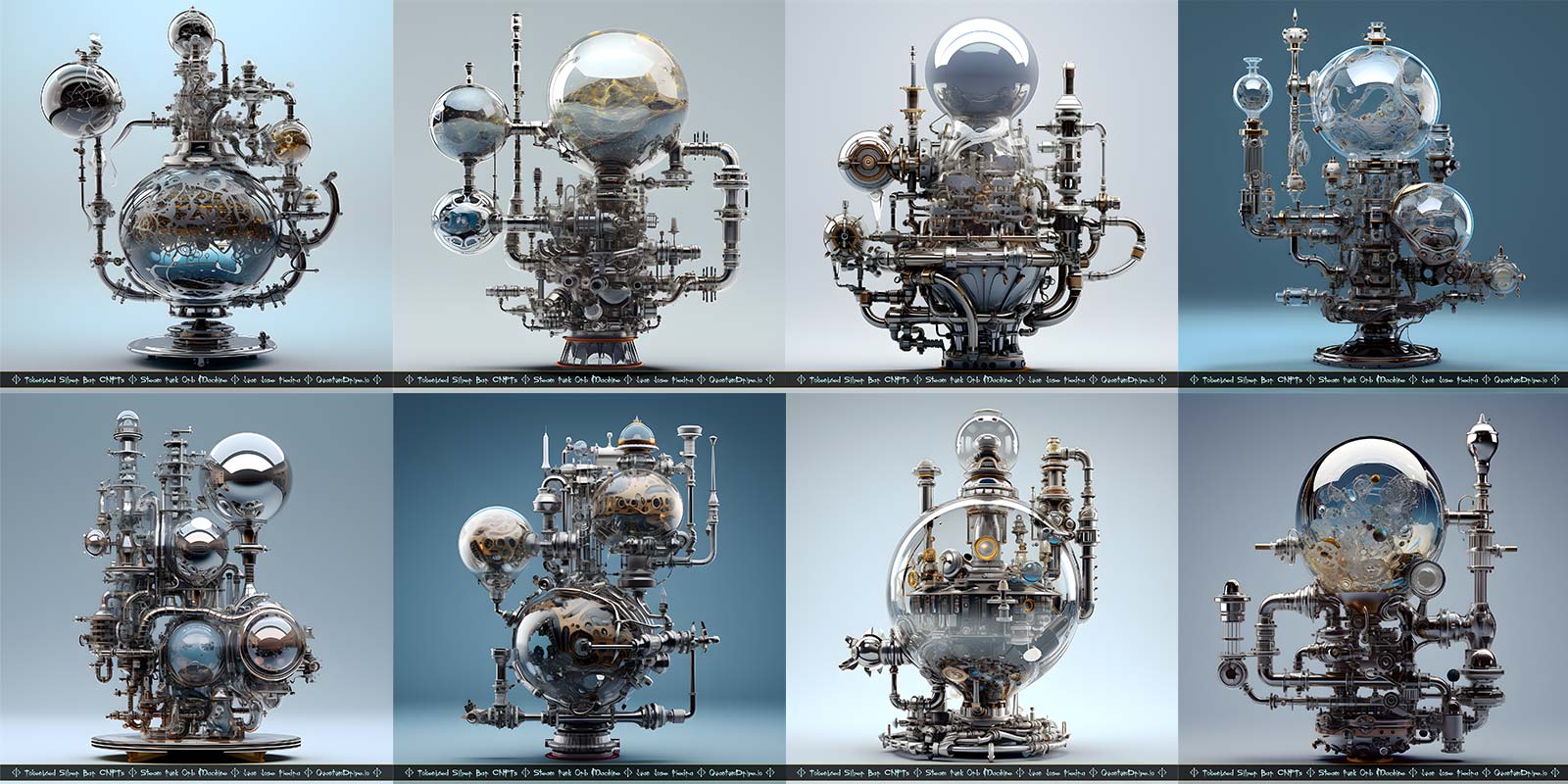 Steam Punk Orb Machine AI Art CNFT Collection